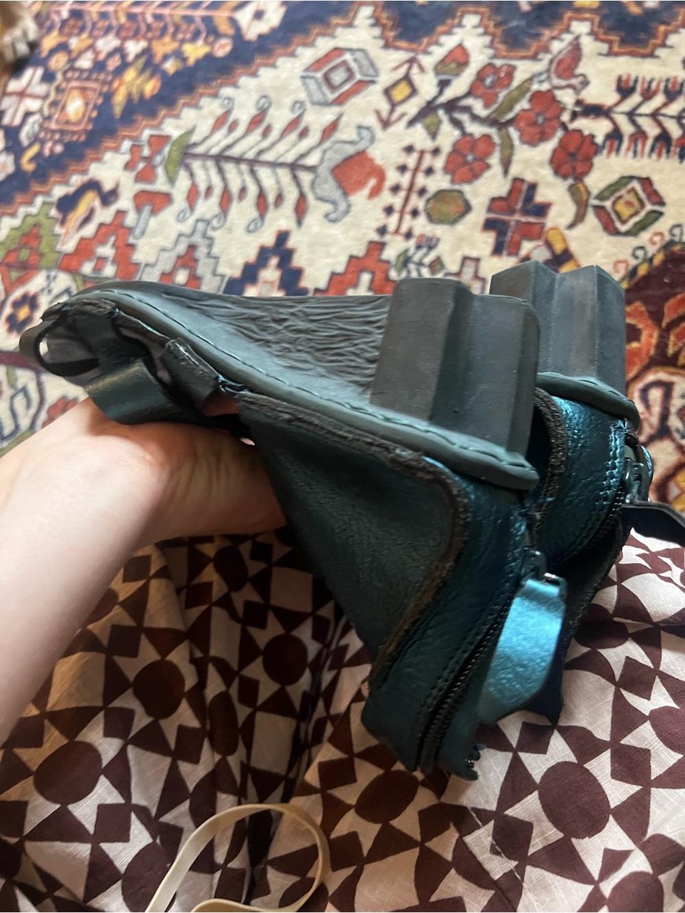 Trippen Tough F Metallic Teal Strappy Wedge Sandal, size 37 - Picture 4 of 5